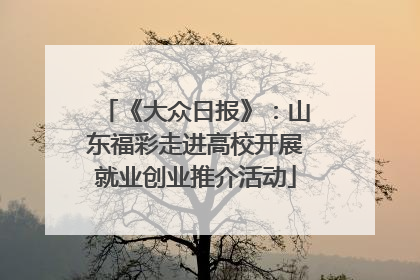 《大众日报》：山东福彩走进高校开展就业创业推介活动