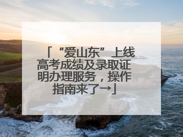 “爱山东”上线高考成绩及录取证明办理服务，操作指南来了→