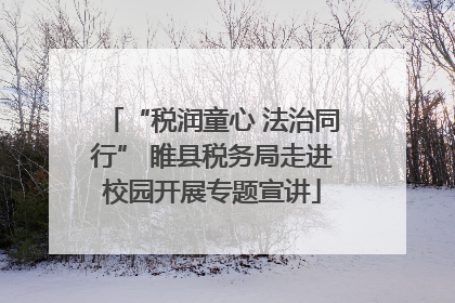 “税润童心 法治同行” 睢县税务局走进校园开展专题宣讲