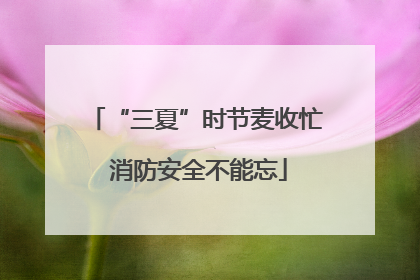 “三夏”时节麦收忙 消防安全不能忘