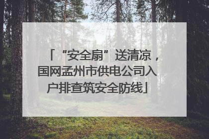 “安全扇”送清凉，国网孟州市供电公司入户排查筑安全防线