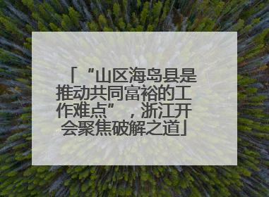 “山区海岛县是推动共同富裕的工作难点”，浙江开会聚焦破解之道