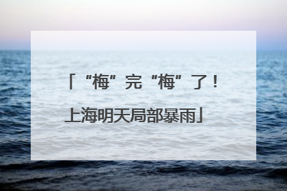 “梅”完“梅”了！上海明天局部暴雨