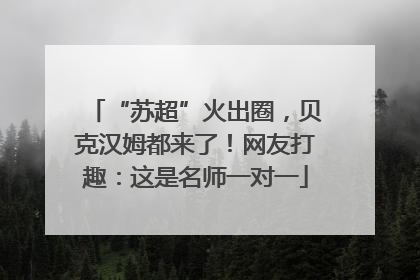 “苏超”火出圈，贝克汉姆都来了！网友打趣：这是名师一对一