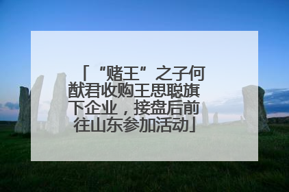 “赌王”之子何猷君收购王思聪旗下企业，接盘后前往山东参加活动