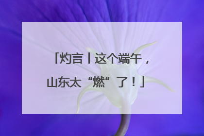 灼言丨这个端午，山东太“燃”了！