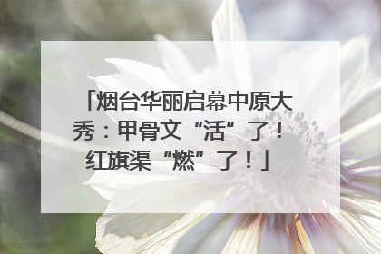 烟台华丽启幕中原大秀：甲骨文“活”了！红旗渠“燃”了！