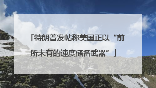 特朗普发帖称美国正以“前所未有的速度储备武器”