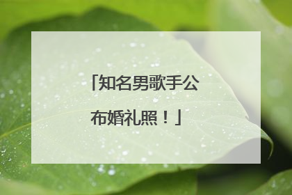 知名男歌手公布婚礼照！