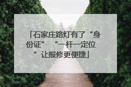石家庄路灯有了“身份证” “一杆一定位”让报修更便捷