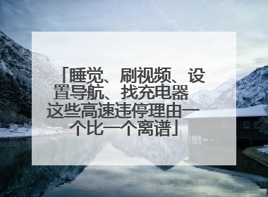 睡觉、刷视频、设置导航、找充电器 这些高速违停理由一个比一个离谱