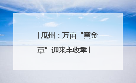 瓜州：万亩“黄金草”迎来丰收季