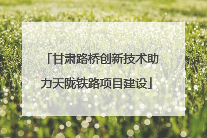 甘肃路桥创新技术助力天陇铁路项目建设