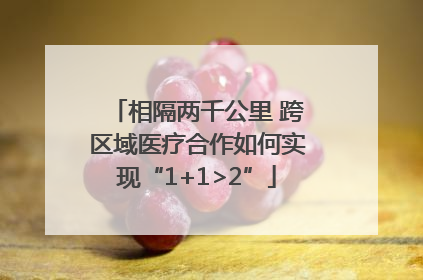 相隔两千公里 跨区域医疗合作如何实现“1+1>2”
