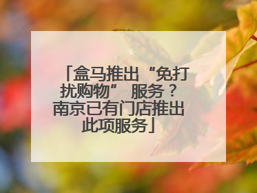 盒马推出“免打扰购物” 服务？南京已有门店推出此项服务
