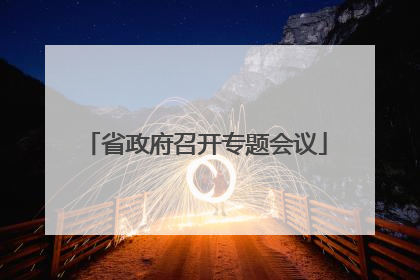 省政府召开专题会议