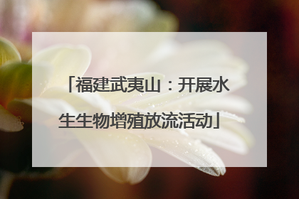 福建武夷山：开展水生生物增殖放流活动