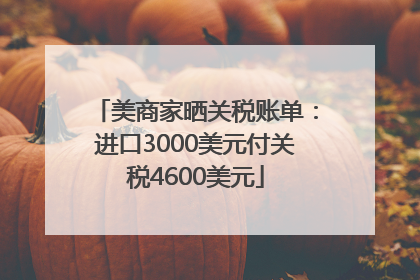 美商家晒关税账单：进口3000美元付关税4600美元