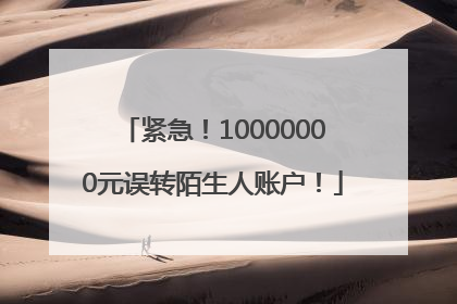 紧急！10000000元误转陌生人账户！