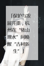 保护与发展并重，杭州在“依山理水”间唤醒“古村新生”