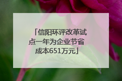 信阳环评改革试点一年为企业节省成本651万元
