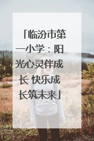 临汾市第一小学：阳光心灵伴成长 快乐成长筑未来
