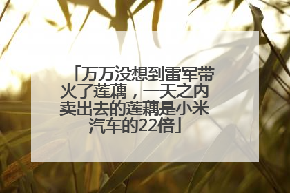 万万没想到雷军带火了莲藕，一天之内卖出去的莲藕是小米汽车的22倍