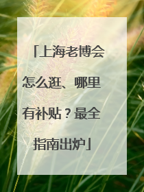 上海老博会怎么逛、哪里有补贴？最全指南出炉