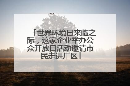 世界环境日来临之际，这家企业举办公众开放日活动邀请市民走进厂区