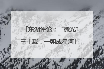 东湖评论：“微光”三十载，一朝成星河