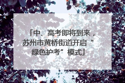 中、高考即将到来，苏州市黄桥街道开启“绿色护考”模式