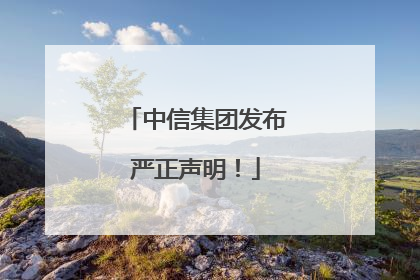 中信集团发布严正声明！