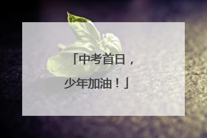 中考首日，少年加油！
