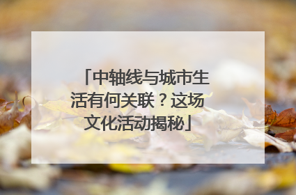 中轴线与城市生活有何关联？这场文化活动揭秘