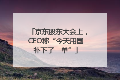 京东股东大会上，CEO称“今天用国补下了一单”