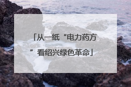 从一纸“电力药方”看绍兴绿色革命