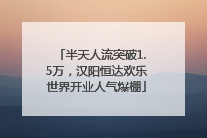 半天人流突破1.5万，汉阳恒达欢乐世界开业人气爆棚