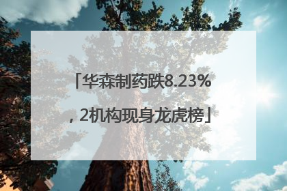 华森制药跌8.23%，2机构现身龙虎榜