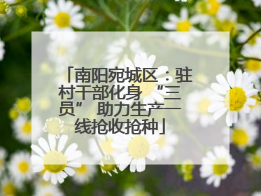 南阳宛城区：驻村干部化身 “三员” 助力生产一线抢收抢种
