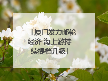 厦门发力邮轮经济 海上游持续提档升级