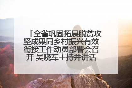 全省巩固拓展脱贫攻坚成果同乡村振兴有效衔接工作动员部署会召开 吴晓军主持并讲话 罗东川作安排部署