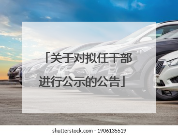 关于对拟任干部进行公示的公告