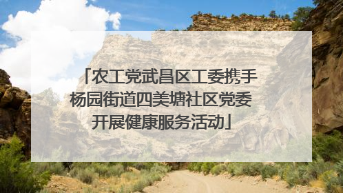 农工党武昌区工委携手杨园街道四美塘社区党委开展健康服务活动