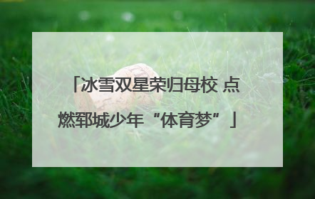 冰雪双星荣归母校 点燃郓城少年“体育梦”