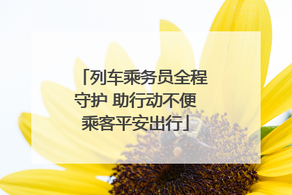 列车乘务员全程守护 助行动不便乘客平安出行
