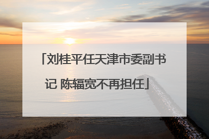 刘桂平任天津市委副书记 陈辐宽不再担任