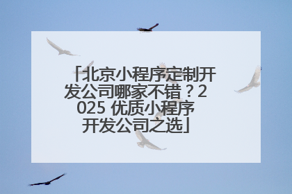 北京小程序定制开发公司哪家不错？2025 优质小程序开发公司之选