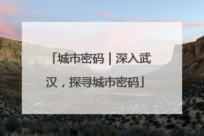 城市密码｜深入武汉，探寻城市密码