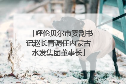 呼伦贝尔市委副书记赵长青调任内蒙古水发集团董事长