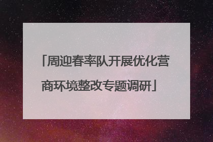 周迎春率队开展优化营商环境整改专题调研
